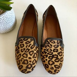 Banana Republic Calf Hair Leopard Print Loafers